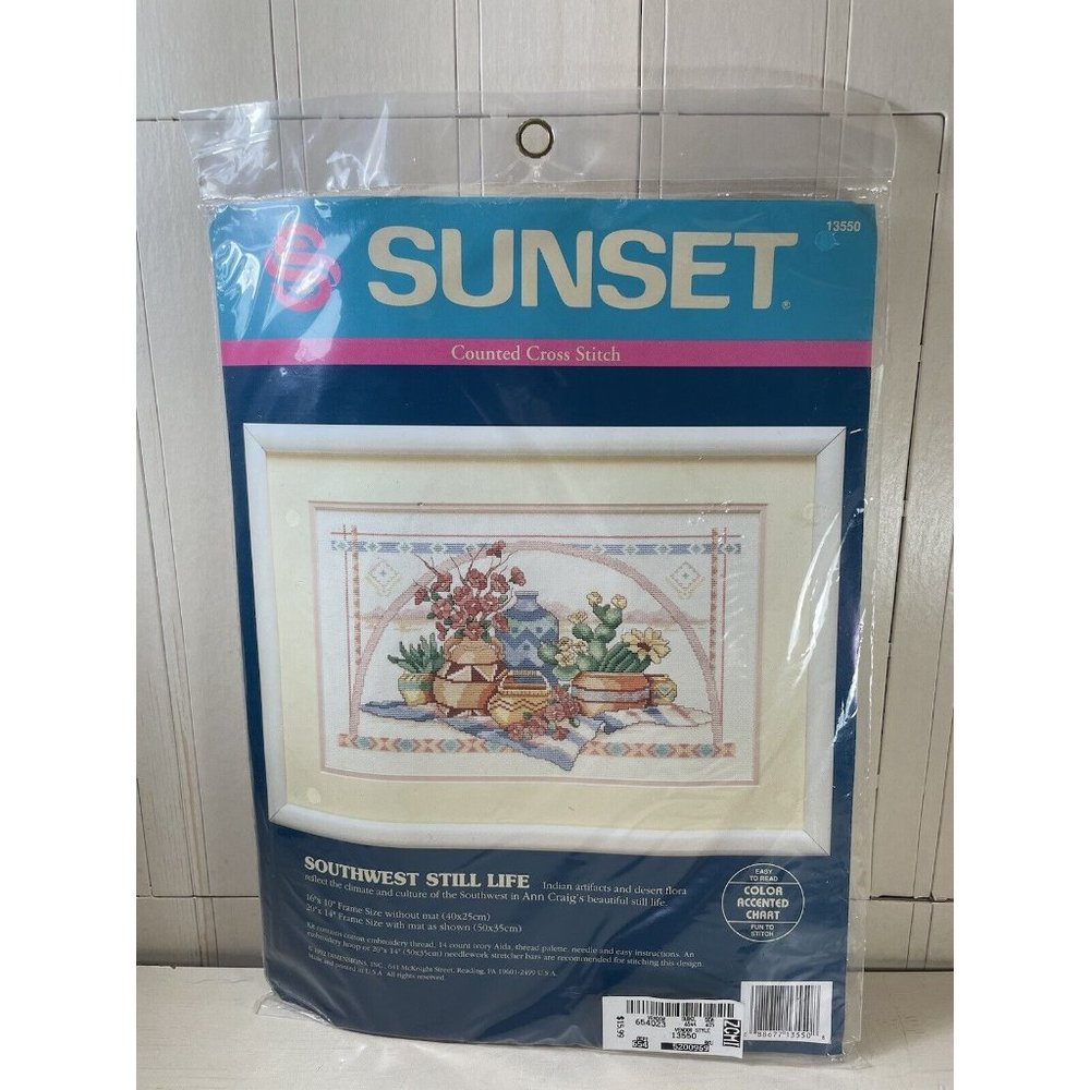 Vintage Dimensions Sunset Counted Cross Stitch “Southwest Still Life” 1992